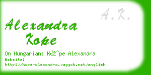 alexandra kope business card